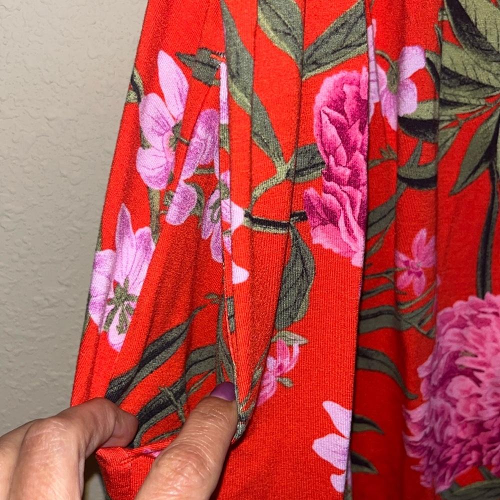 NWT Old Navy Red/Orange Floral Soaghetti Strap Dress M - Picture 3 of 8